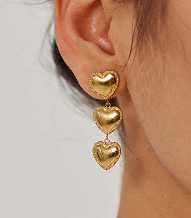 The 3 hearts earrings