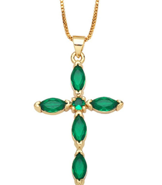 Green Cross Necklace